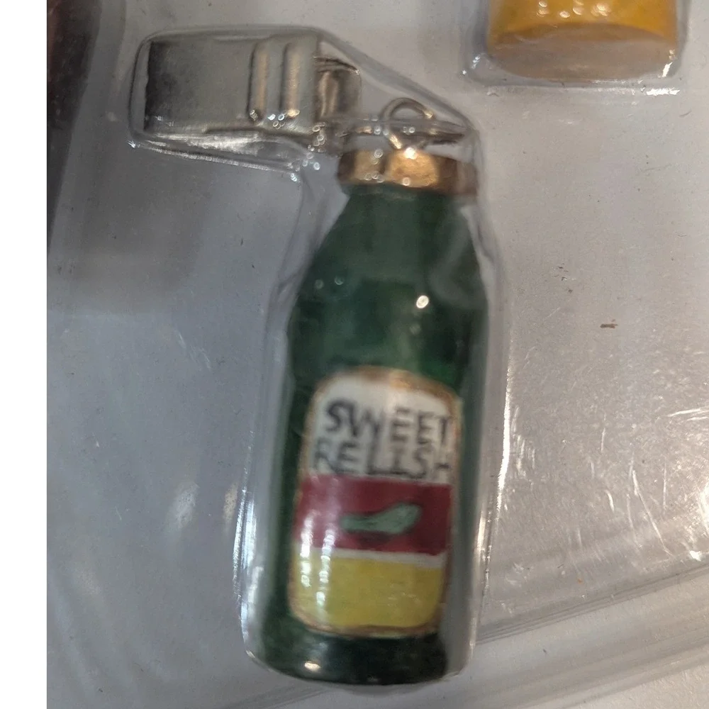 Boston Warehouse Condiment Tablecloth Weights Set of 4 BBQ Ketchup Mustard 2001